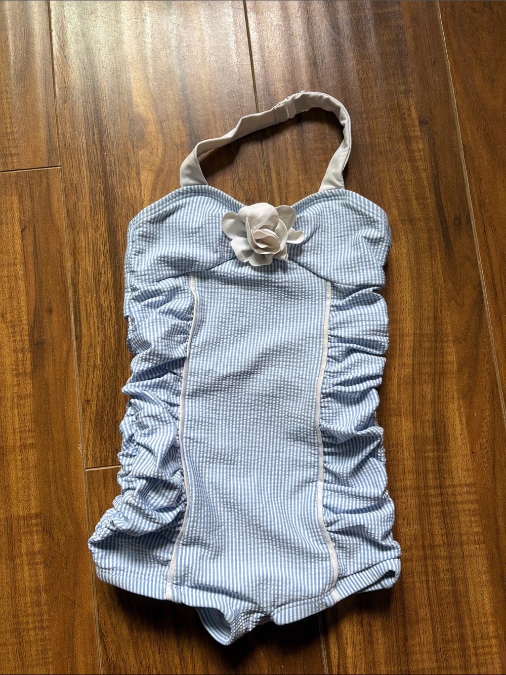 Janie and Jack Blue and White Stripe One-Piece Swimsuit